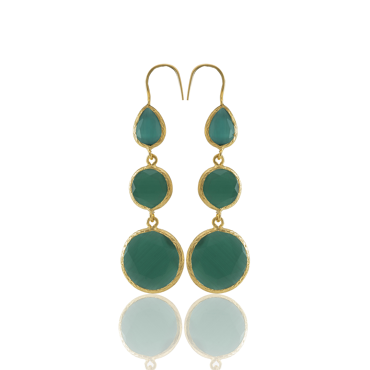 Kadir Jewellery 22 Ayar Altın Kaplama Kadın Sallantılı Küpe -El İşçiliği Ve Hipoalerjenik Küpe