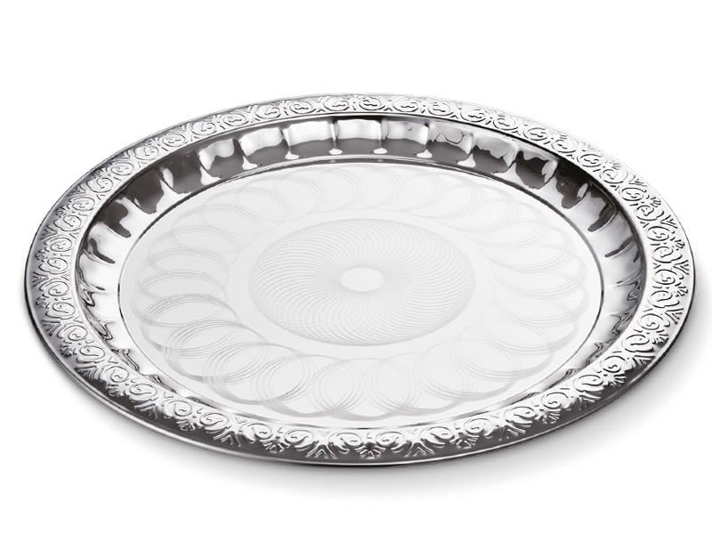 Abant Çelik Palmiye Çay Tepsisi No:3 - 44cm | ID3649
