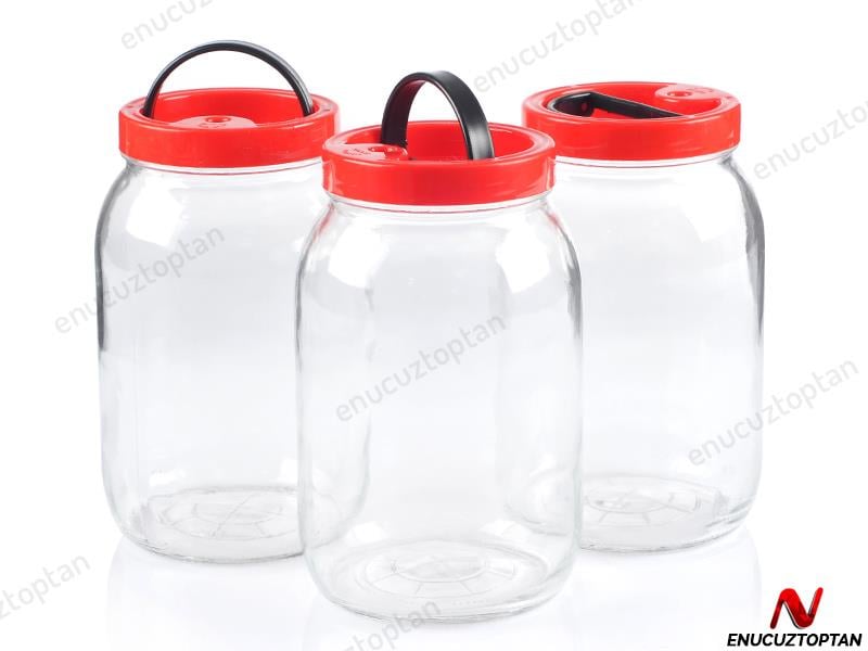 Cam Kavanoz Kulplu 5 Litre - Kapaklı Konserve Şişesi | ID2029