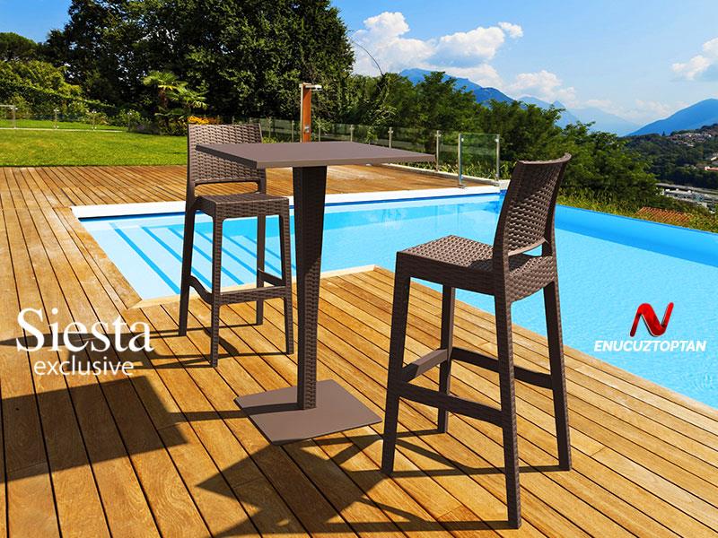 Siesta 888 Riva Rattan Bar Masası 70x70cm | ID1080