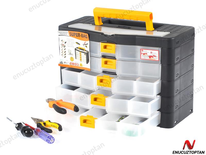 Super-Bag 5 Çekmeceli Organizer Takım Çantası ASR2071 | ID1987
