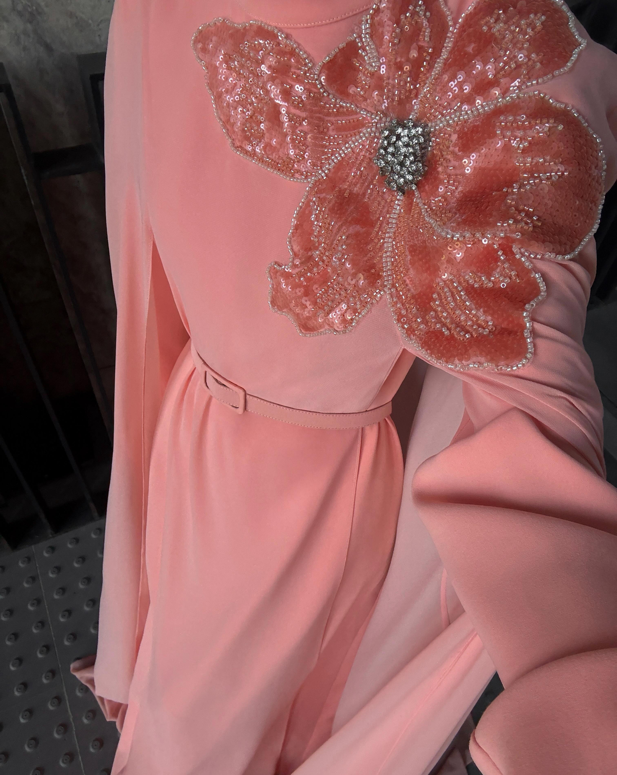 30049 PASTEL ELBİSE Somon-SD262062030049