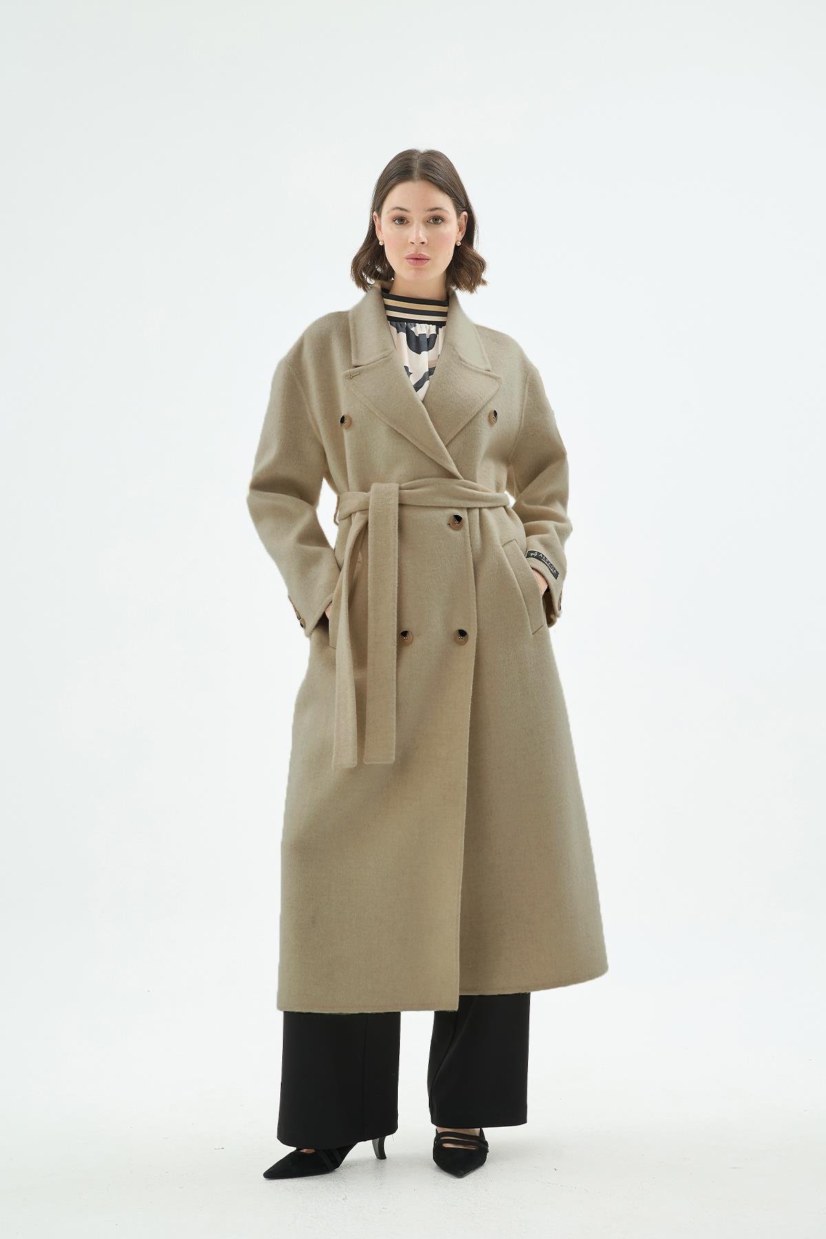 Alora %100 Alpaka Uzun Kaban Vizon