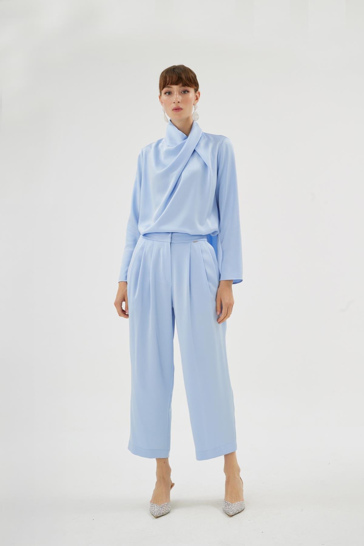 Cristalle Bluz Açık Mavi