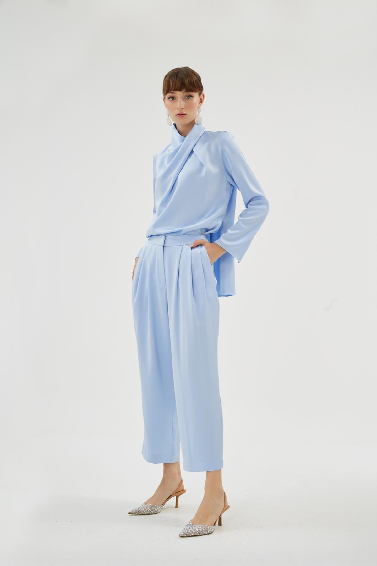 Cristalle Bluz Açık Mavi