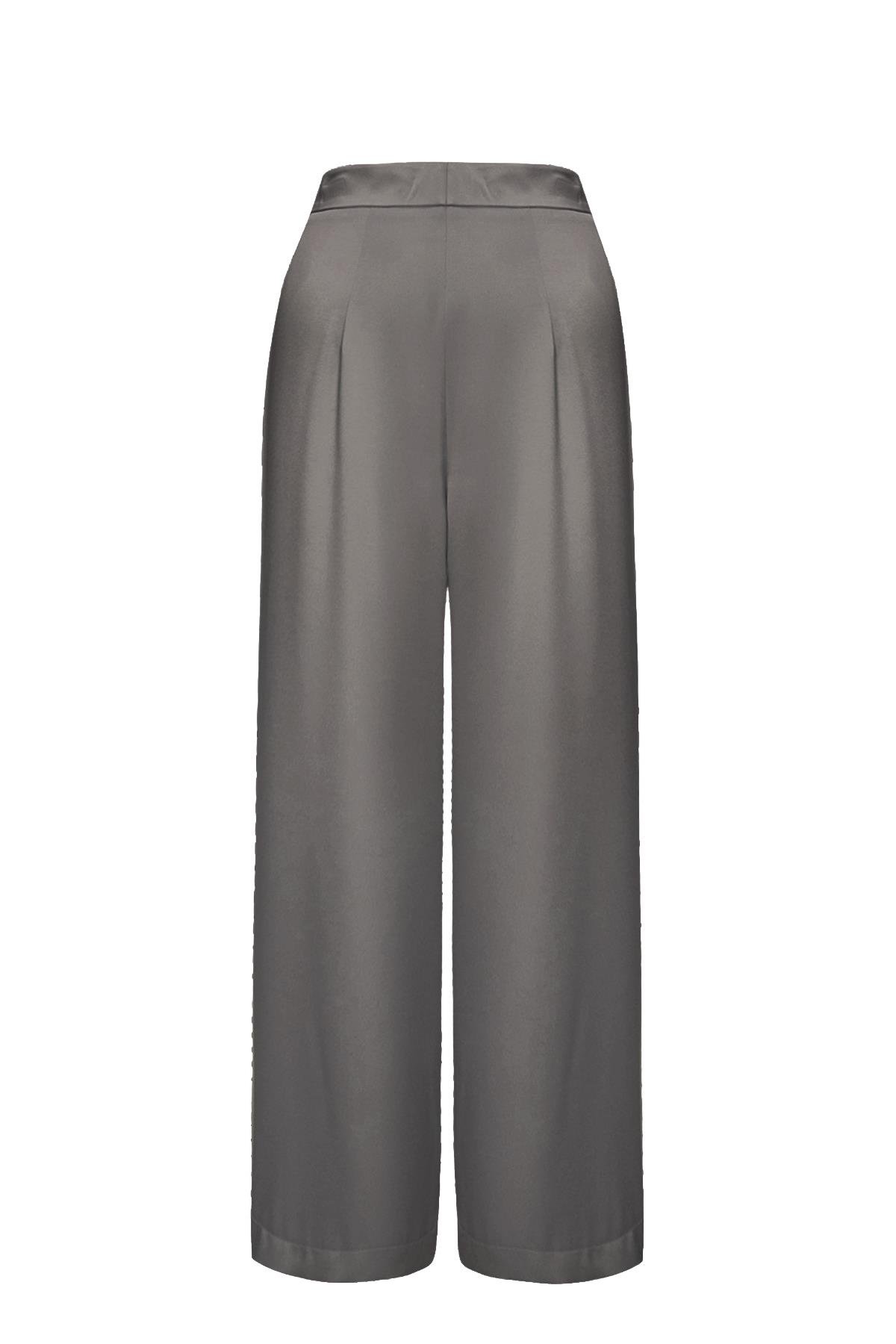 Cristalle Yüksek Bel Pileli Havuç Pantolon Vizon