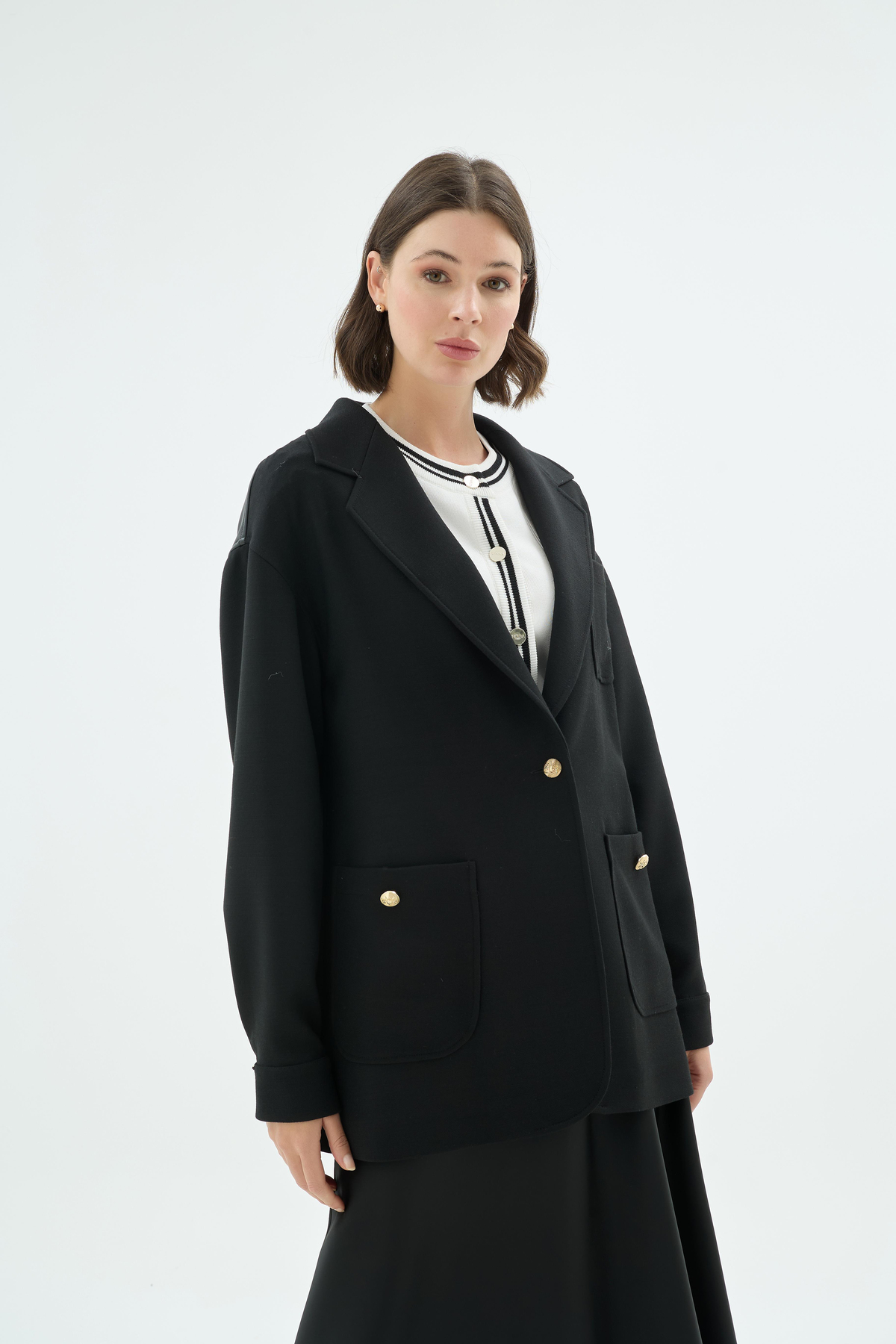 Echo Cep ve Düğme Detaylı Kap Siyah