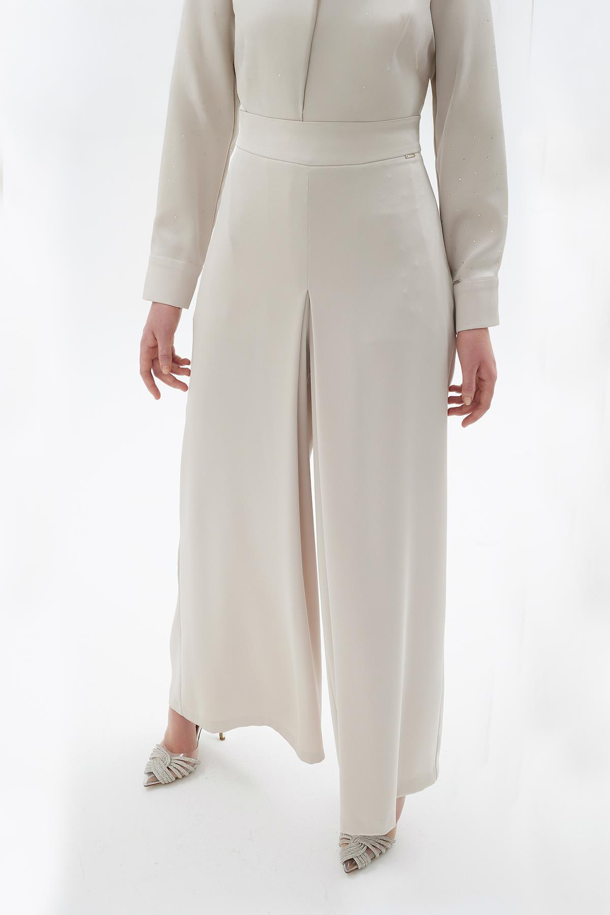 Eliza Geniş Paça Pantolon Taş