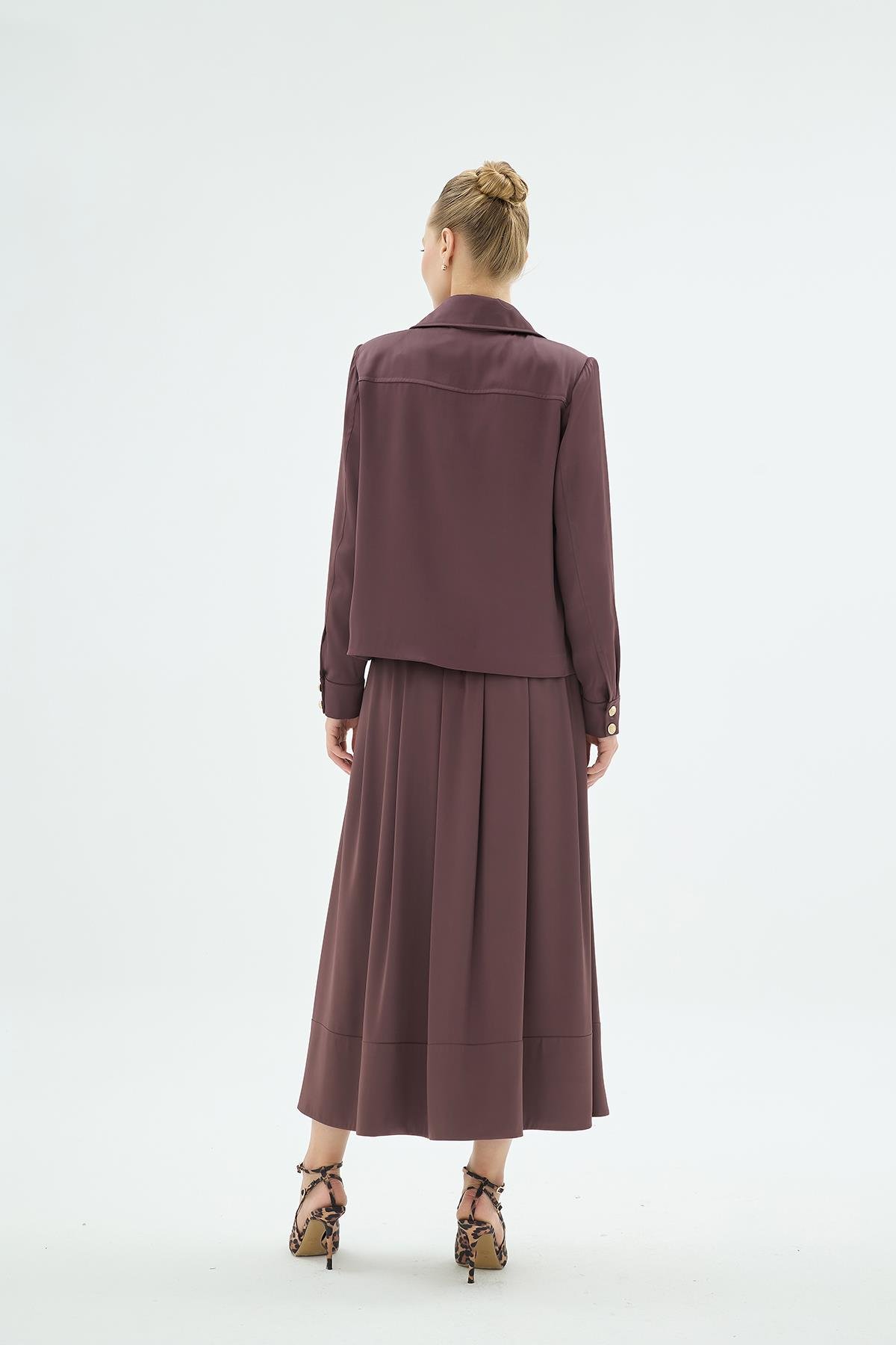 Gigi Düğme Detaylı Kurvaze Ceket Kahve