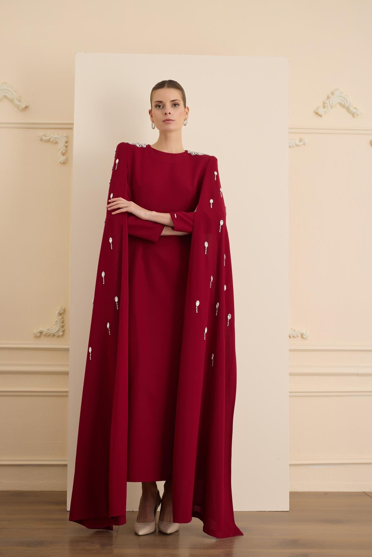 Infinity Elbise Bordo