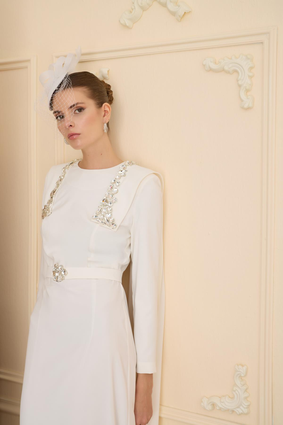 Jewel Elbise Ekru