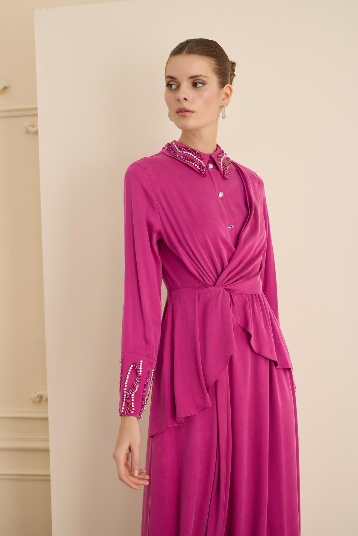 Lumiere Elbise Fuşya