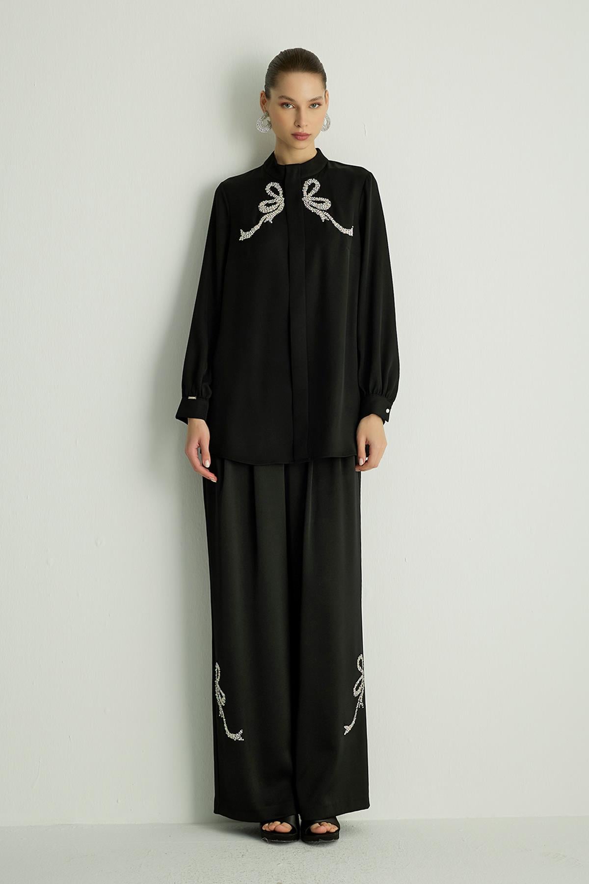 RİBBON BLOUSE Siyah-22201S22