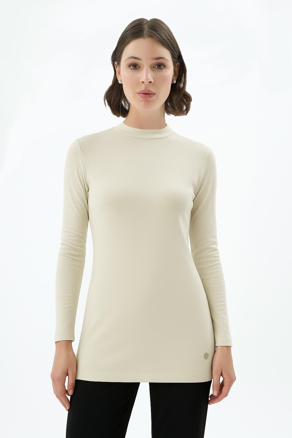 Tilda Uzun Kollu Slimfit Basic Body Ekru