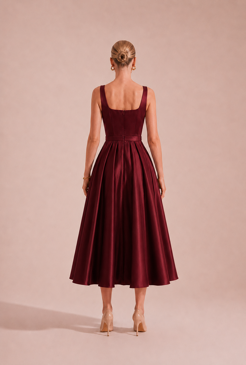 Caroline Bordo Midi Elbise
