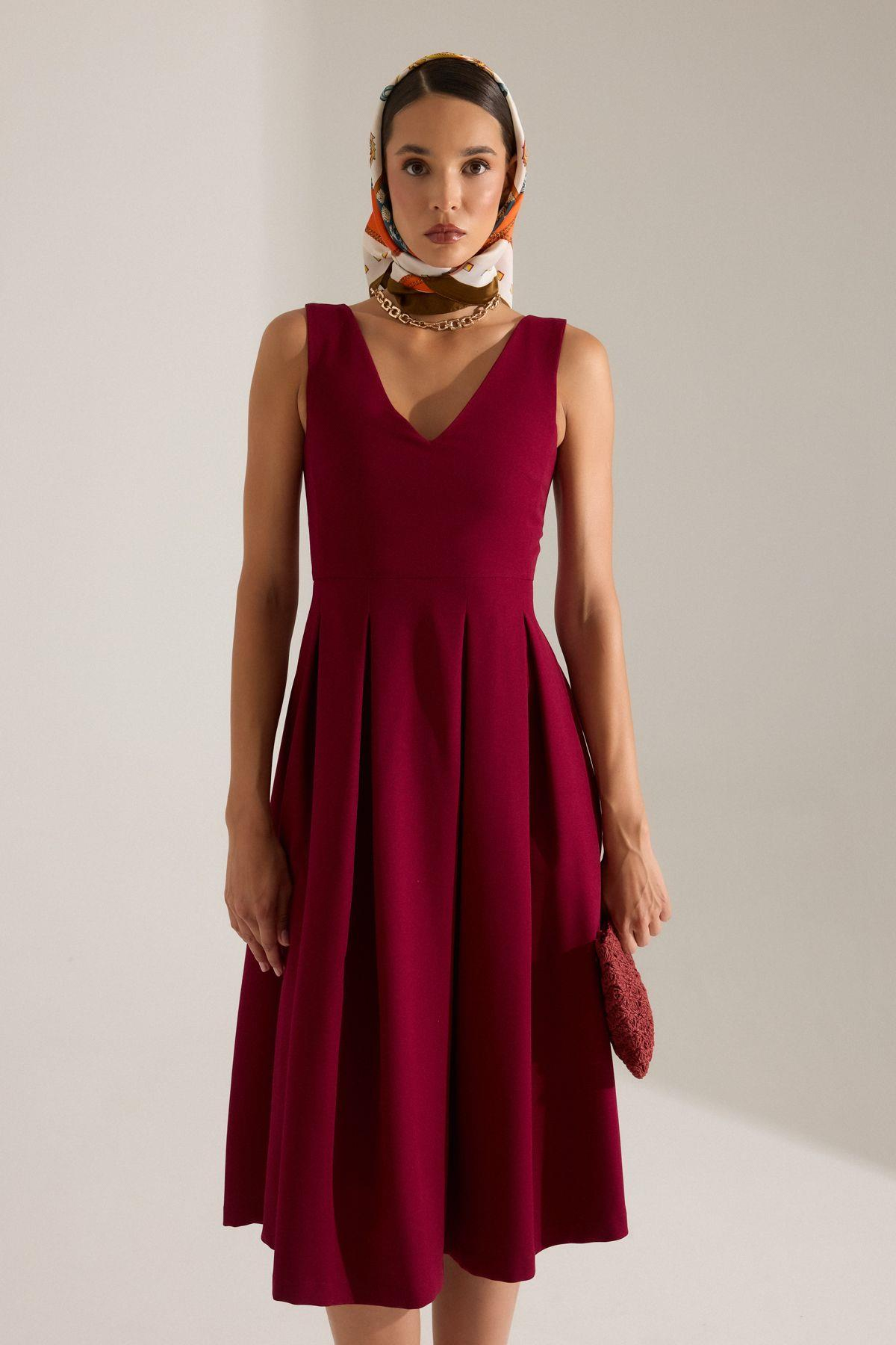 CHARLOTTE BORDO ELBİSE