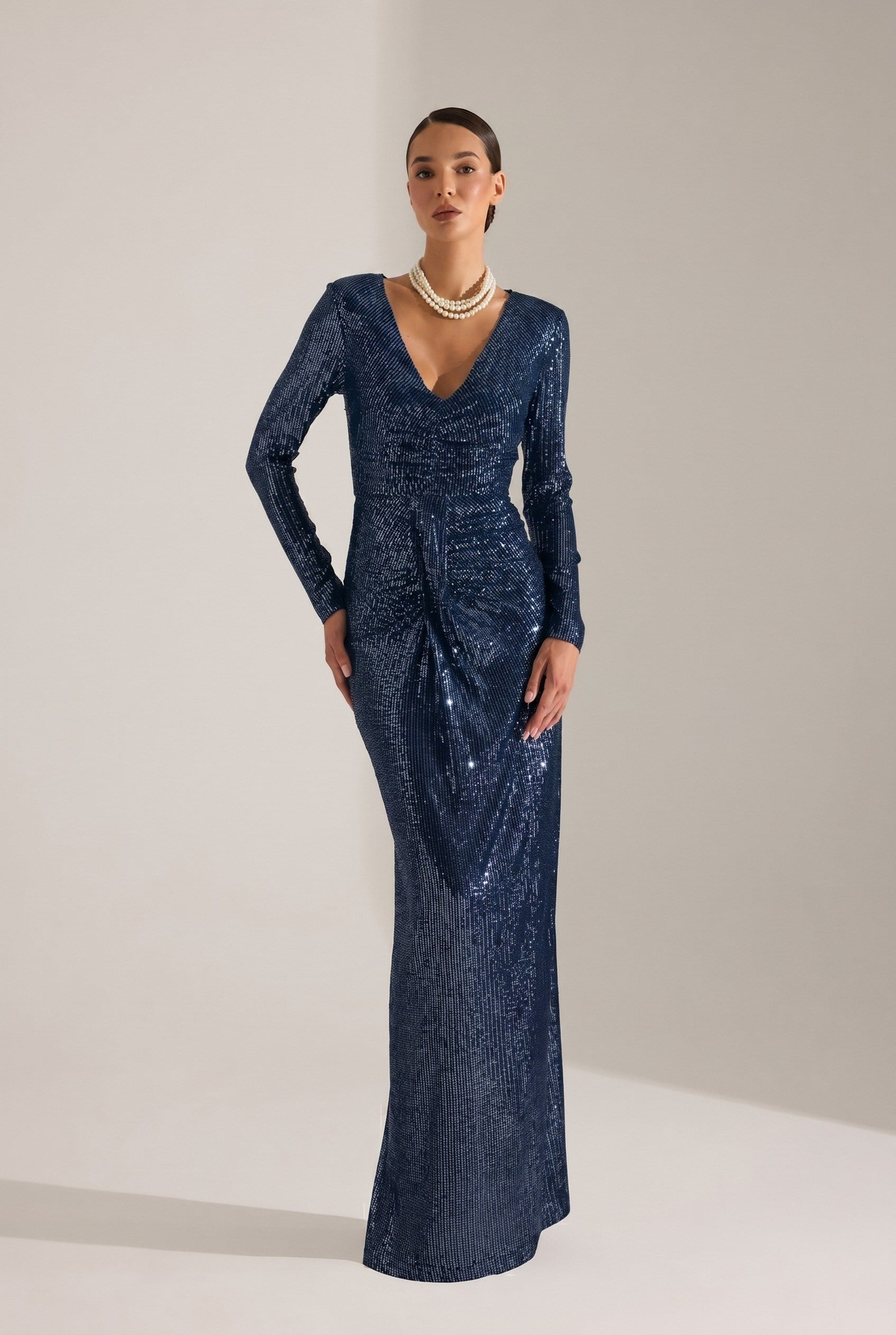 GIUSEPPINA LACİVERT ELBİSE