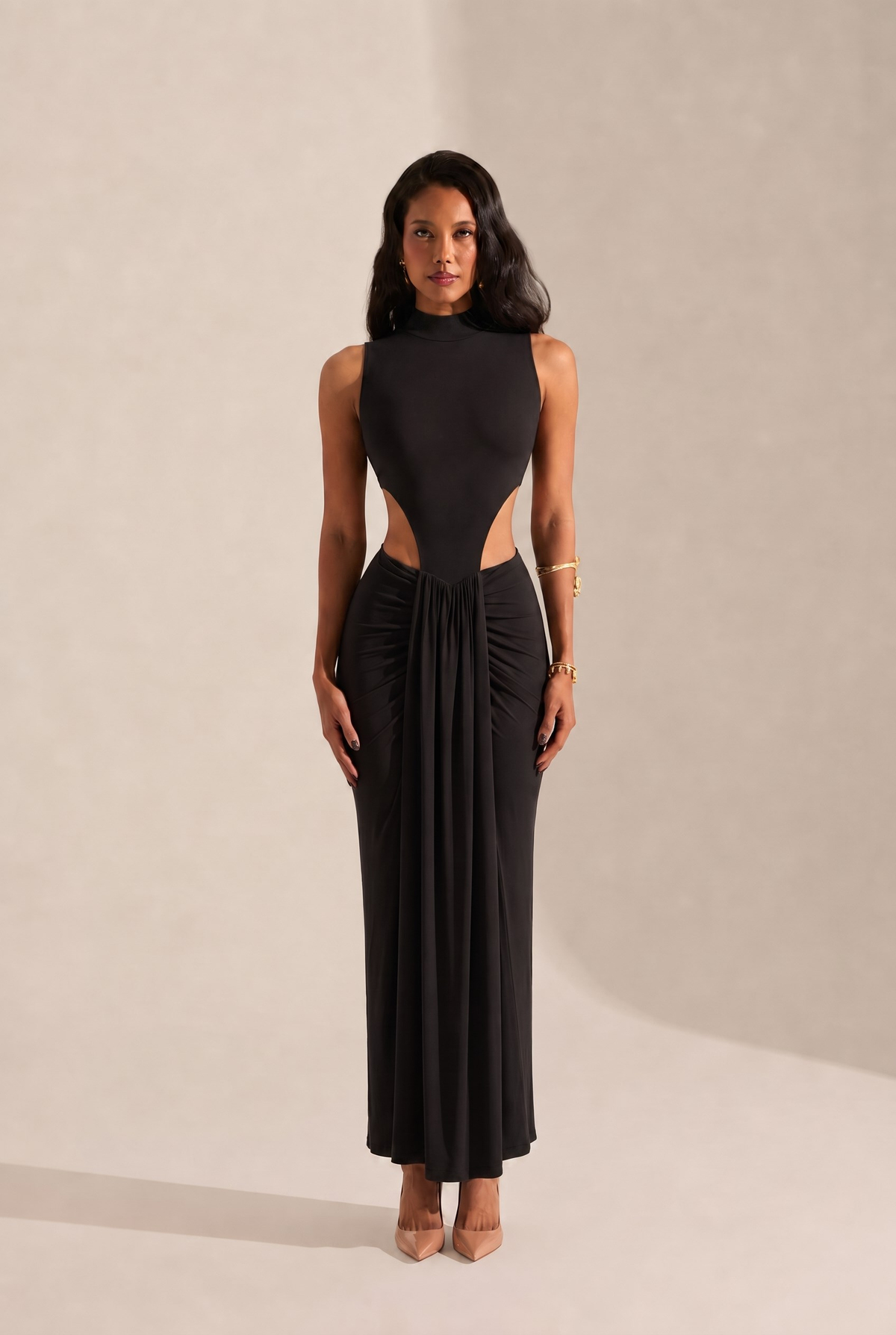 Kenza Halter Yaka Siyah Elbise