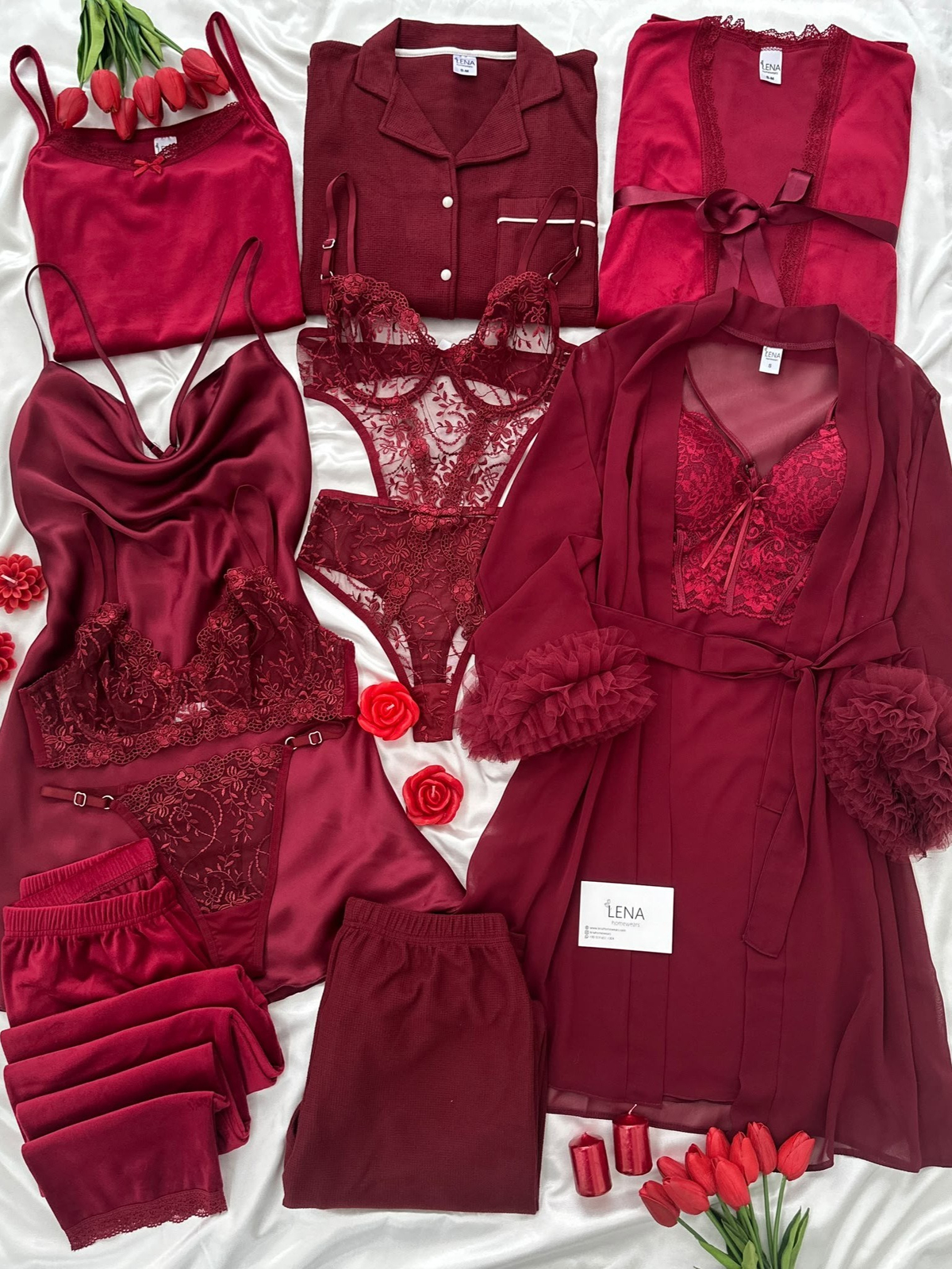 Bordo Excellent 11 Parça Lüks Çeyiz Seti