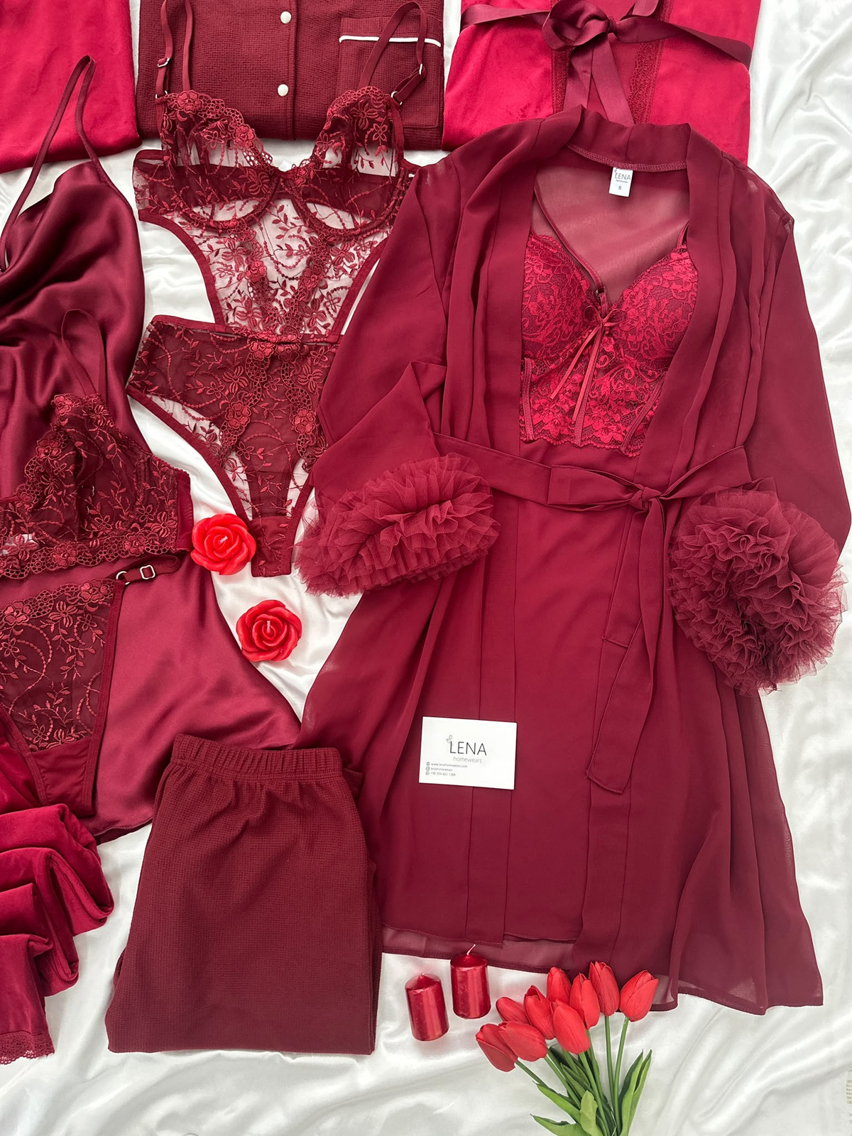 Bordo Excellent 11 Parça Lüks Çeyiz Seti