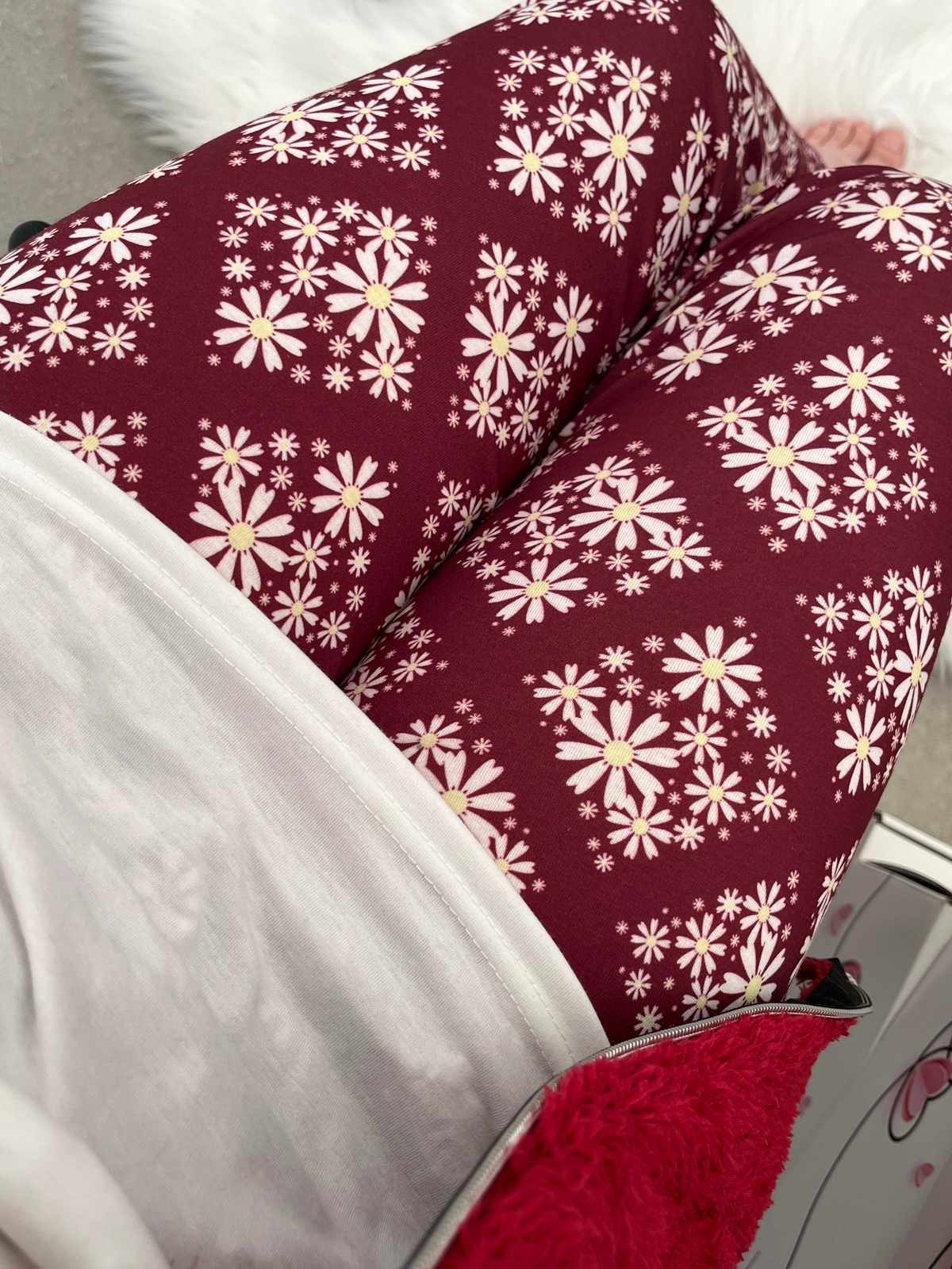 Bordo Peluş Yelekli 3'lü Takım
