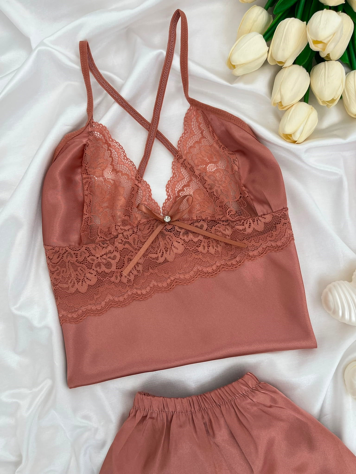 Bronz Beauty Saten Takımı