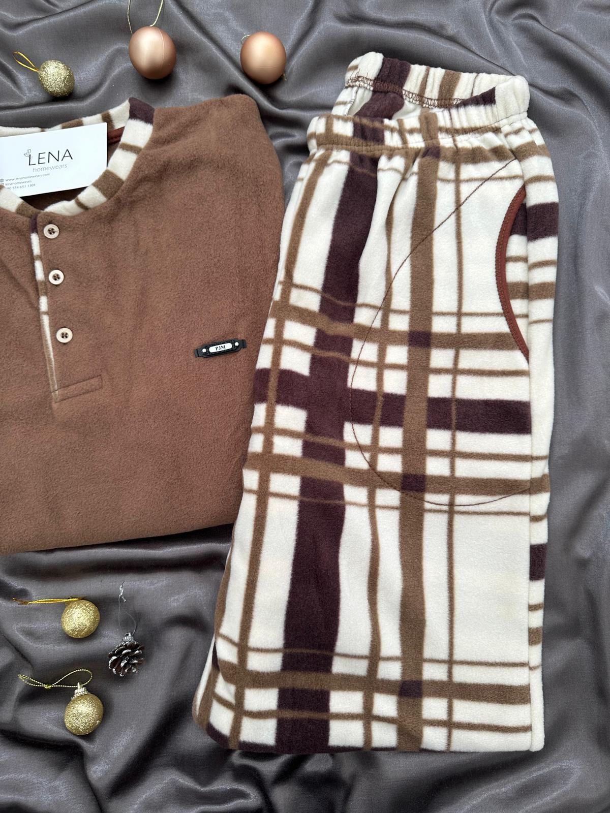 Coffe Polar Erkek Uzun kollu Pijama Takımı