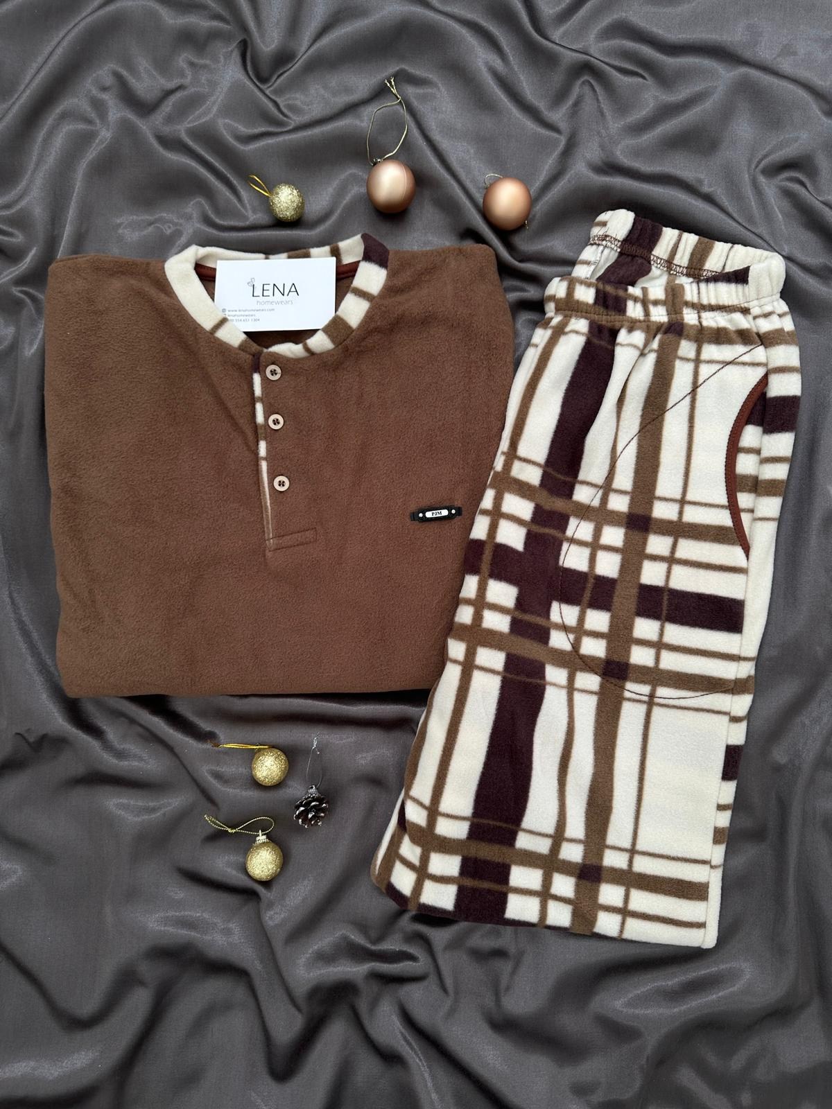 Coffe Polar Erkek Uzun kollu Pijama Takımı