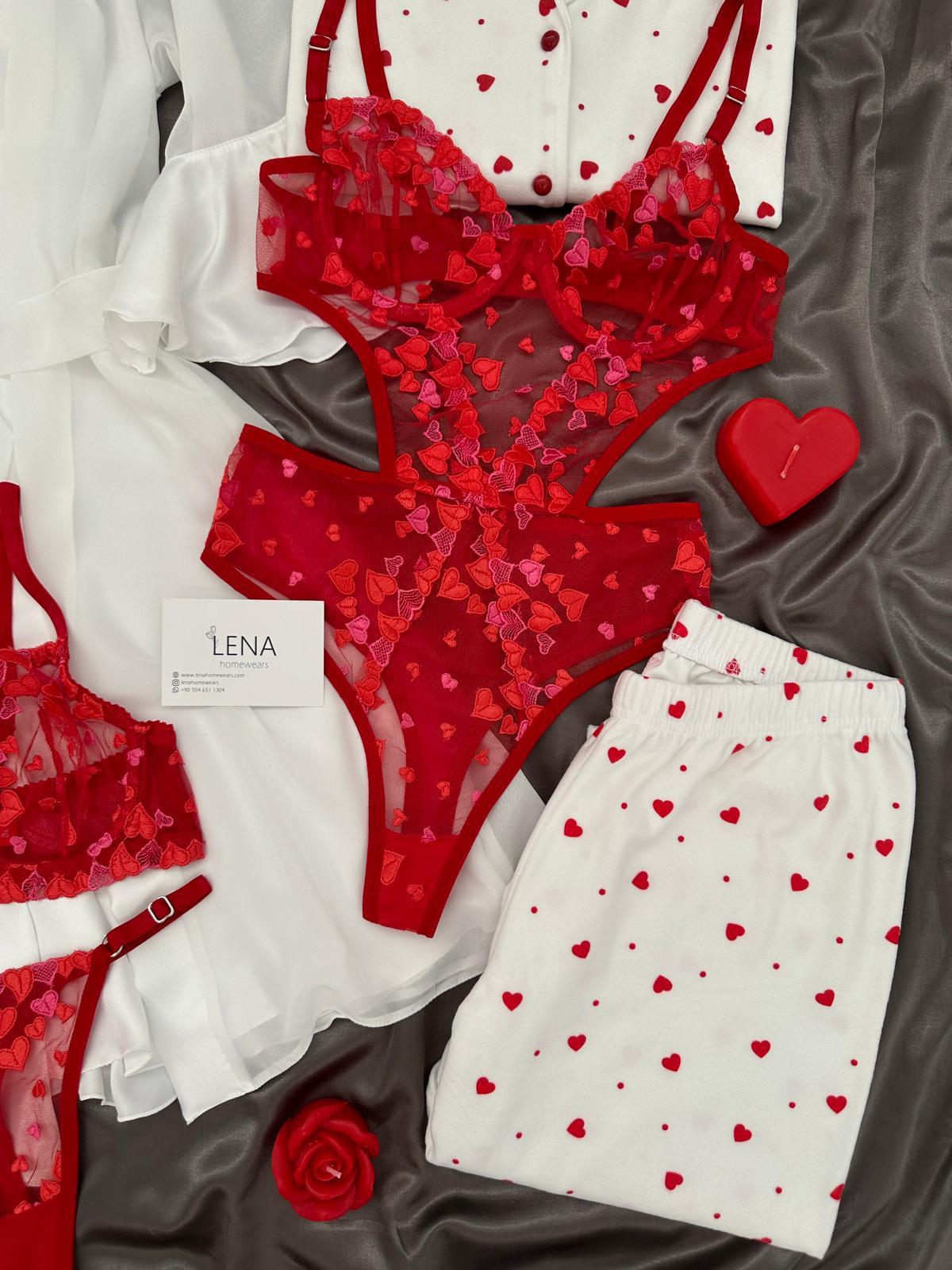 Desante 7'li Lüks Kalp desenli Kutulu Set 