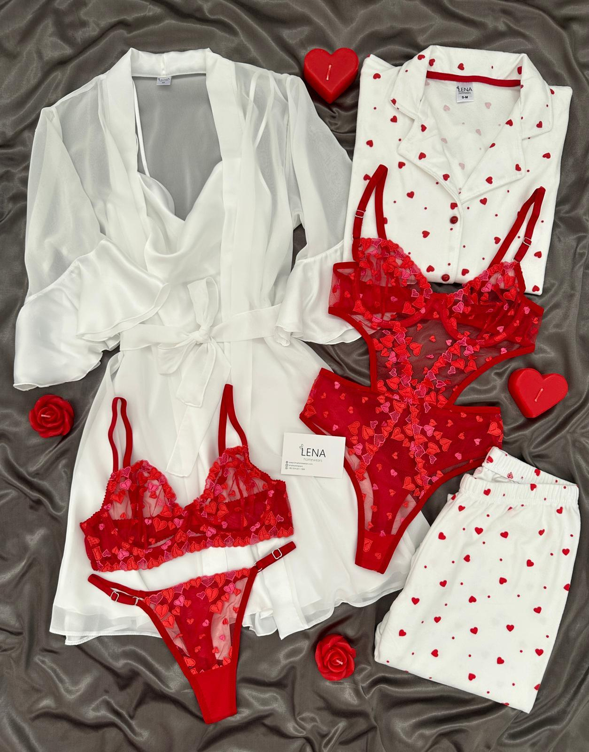 Desante 7'li Lüks Kalp desenli Kutulu Set 