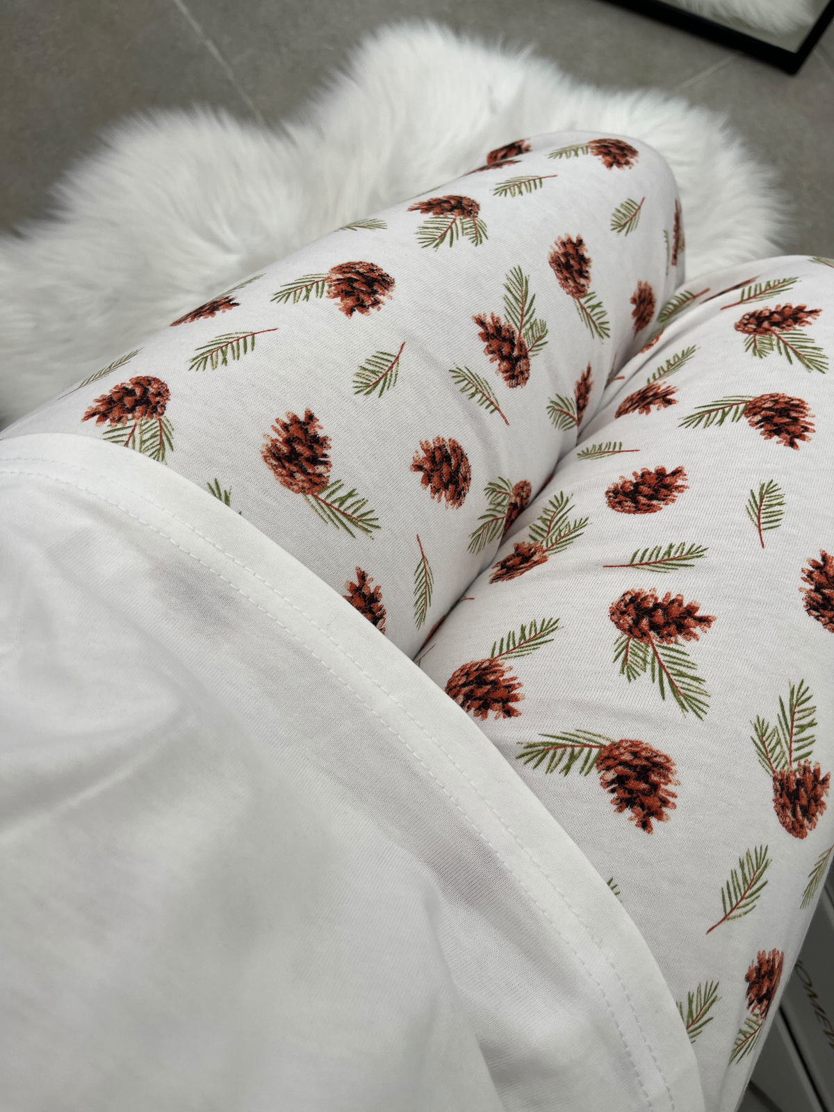 Ekru Powerful Pamuklu Uzun Kollu Pijama Takımı
