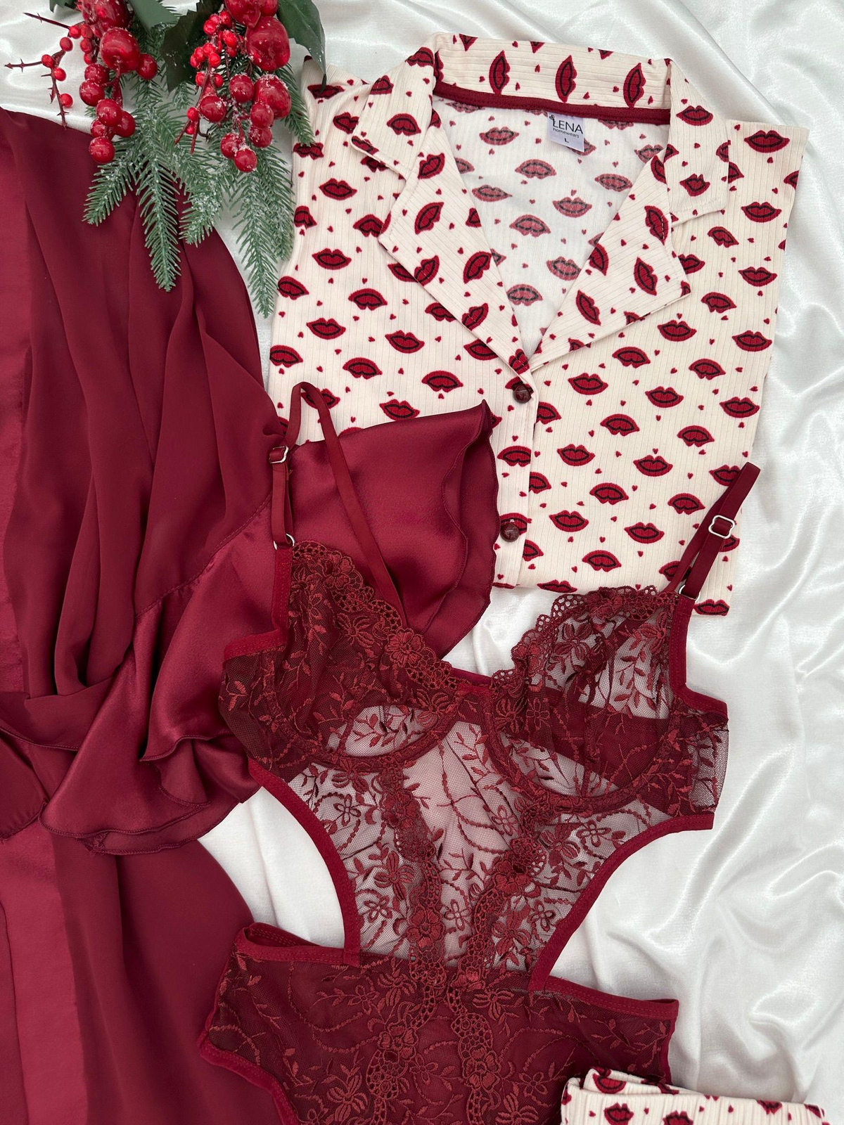 Eşsiz Bordo 7'li Çeyiz Seti