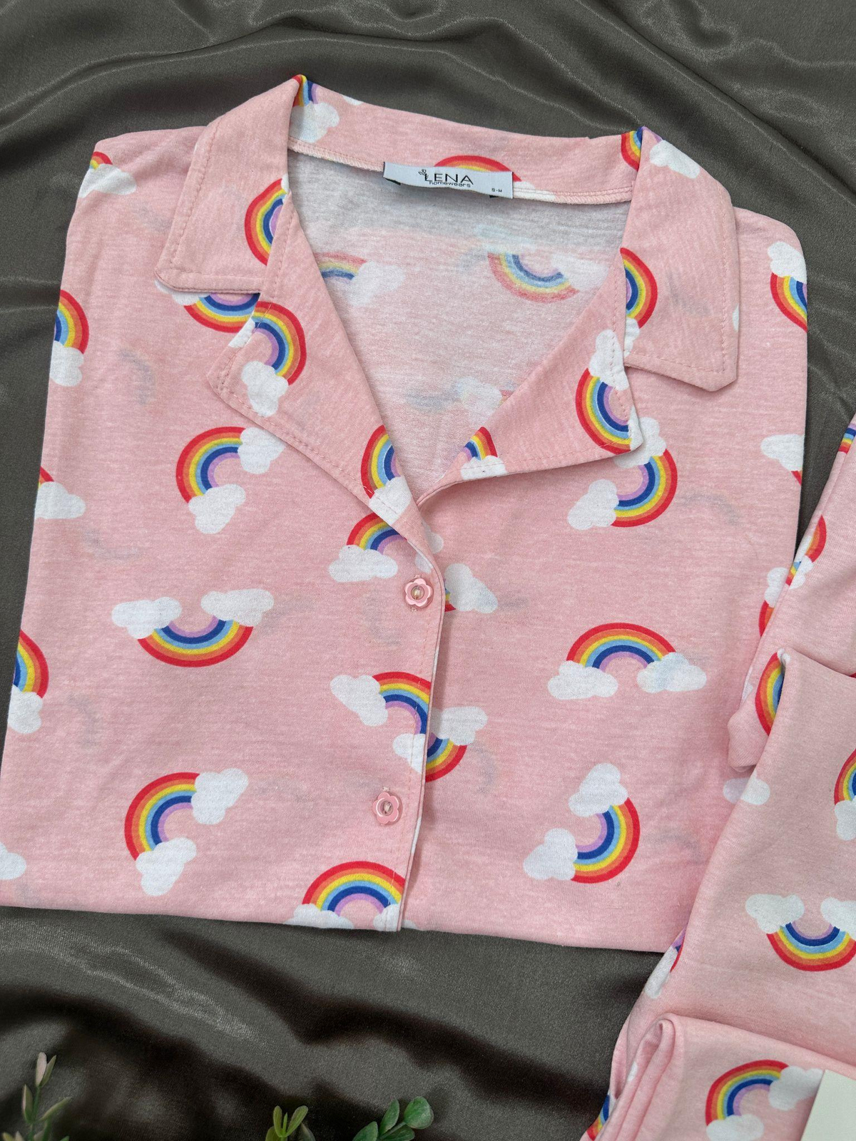 Gökkuşağı Kısa Kollu Pamuklu Pijama Takımı