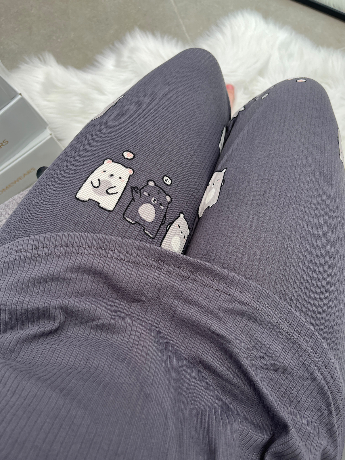Gri Ayıcık Desenli Berlin Pijama Takımı
