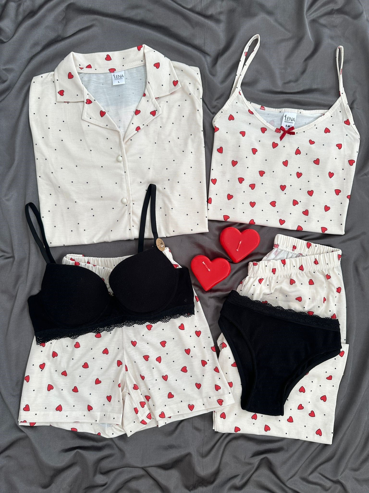 Kalp Benek 6'lı Pijama & Çamaşır Seti