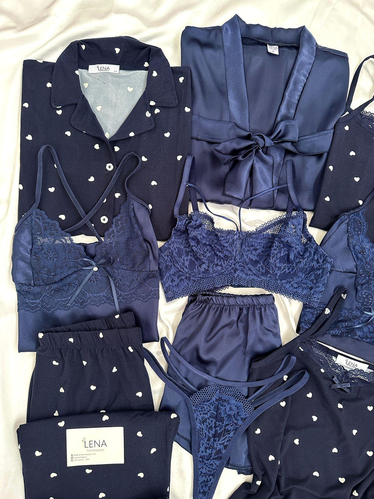 Lacivert Kalpler Serisi 11’li Dev Çeyiz Seti