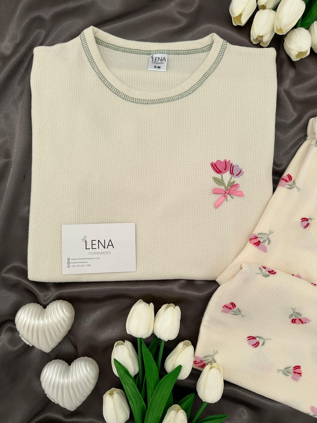 Lale Devri Waflle Pijama Takım 