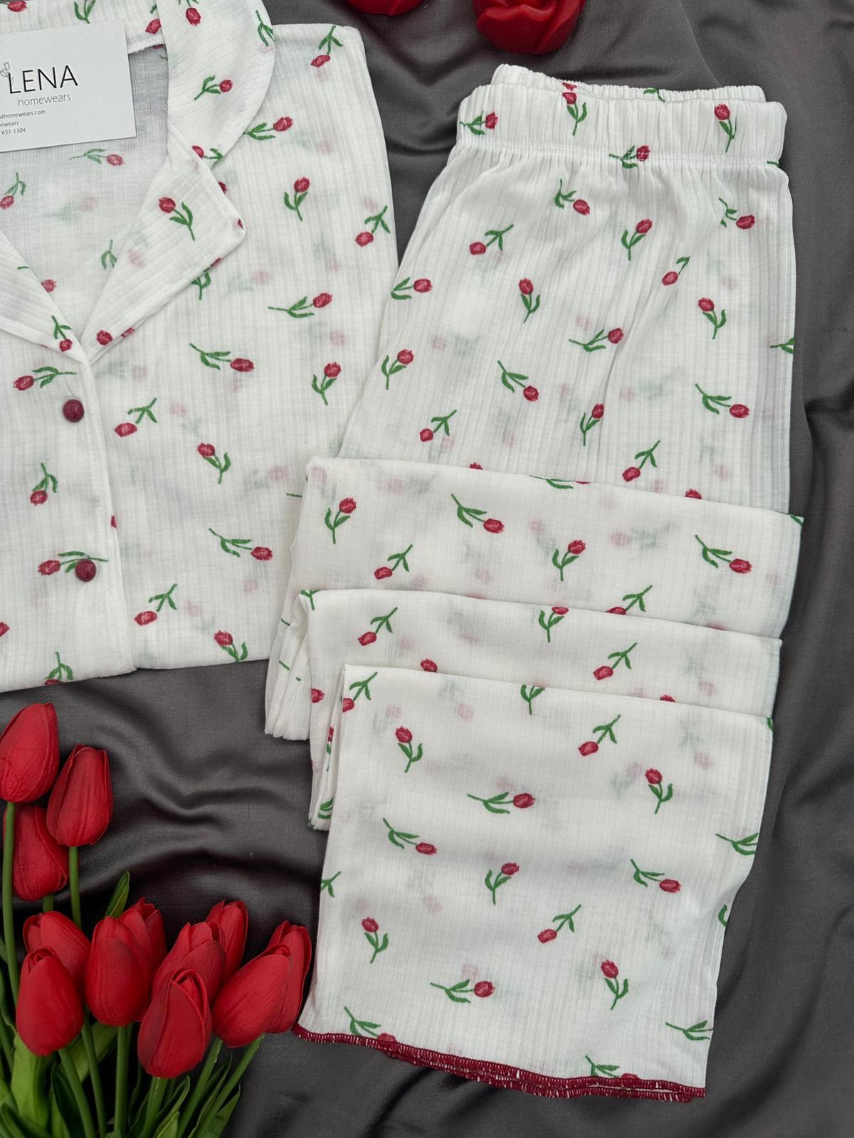 Lale Zamanı Kısa Kollu Pijama Takımı