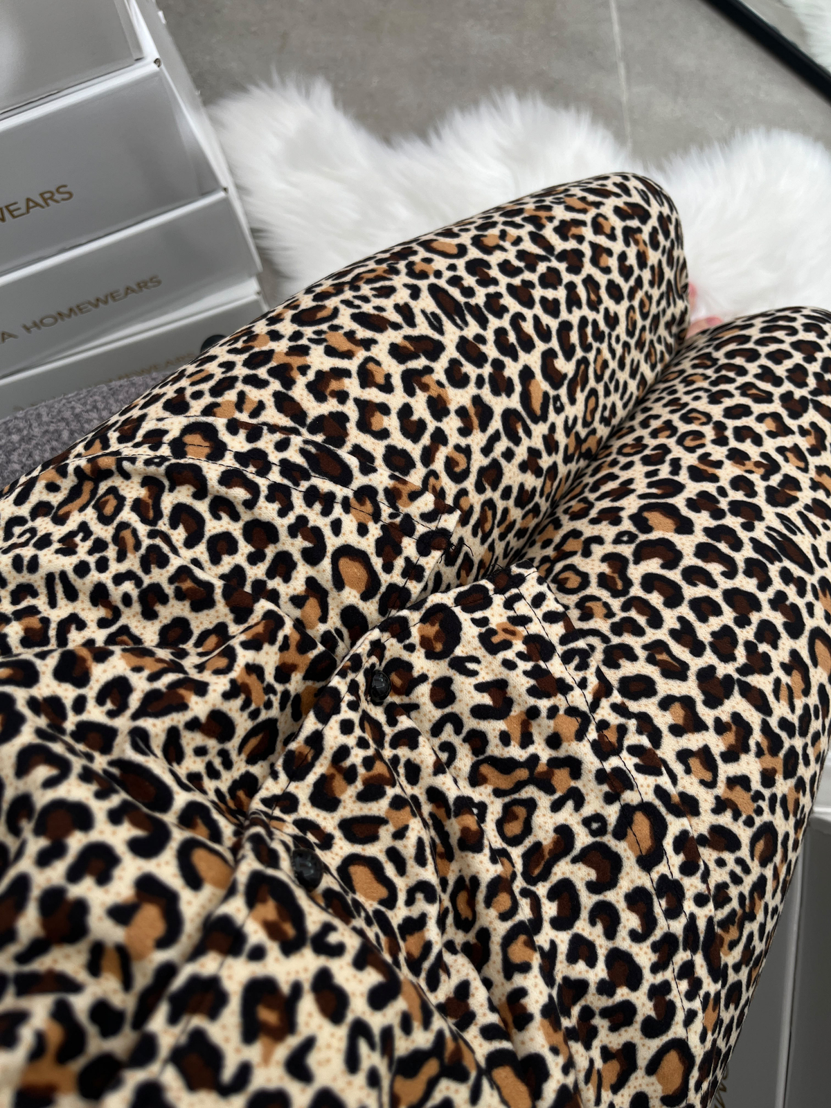 Leopar Desenli Termosoft Pijama Takımı