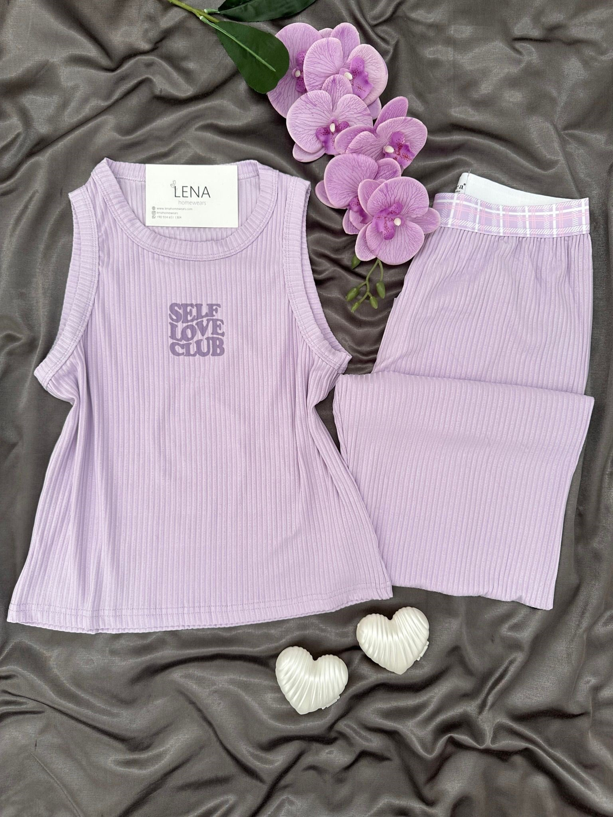 Lila Miray Askılı Pijama Takımı