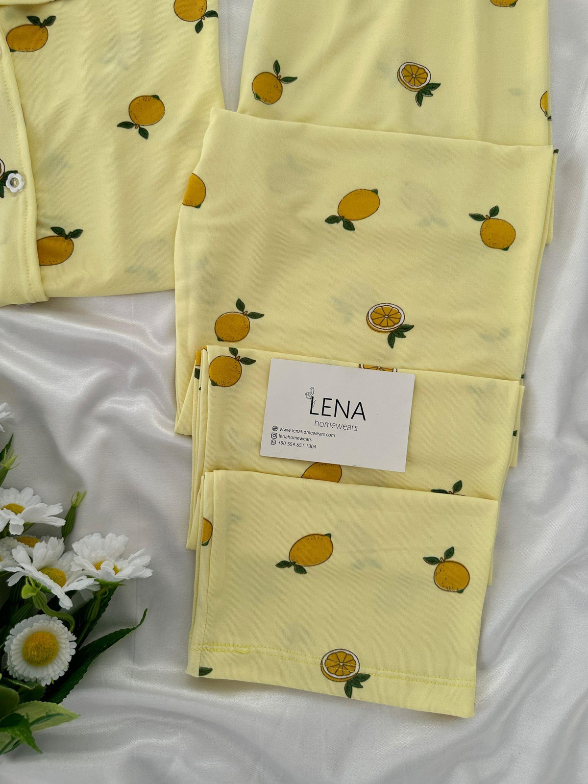 Limon Desenli Kısa Kollu Pijama Takımı