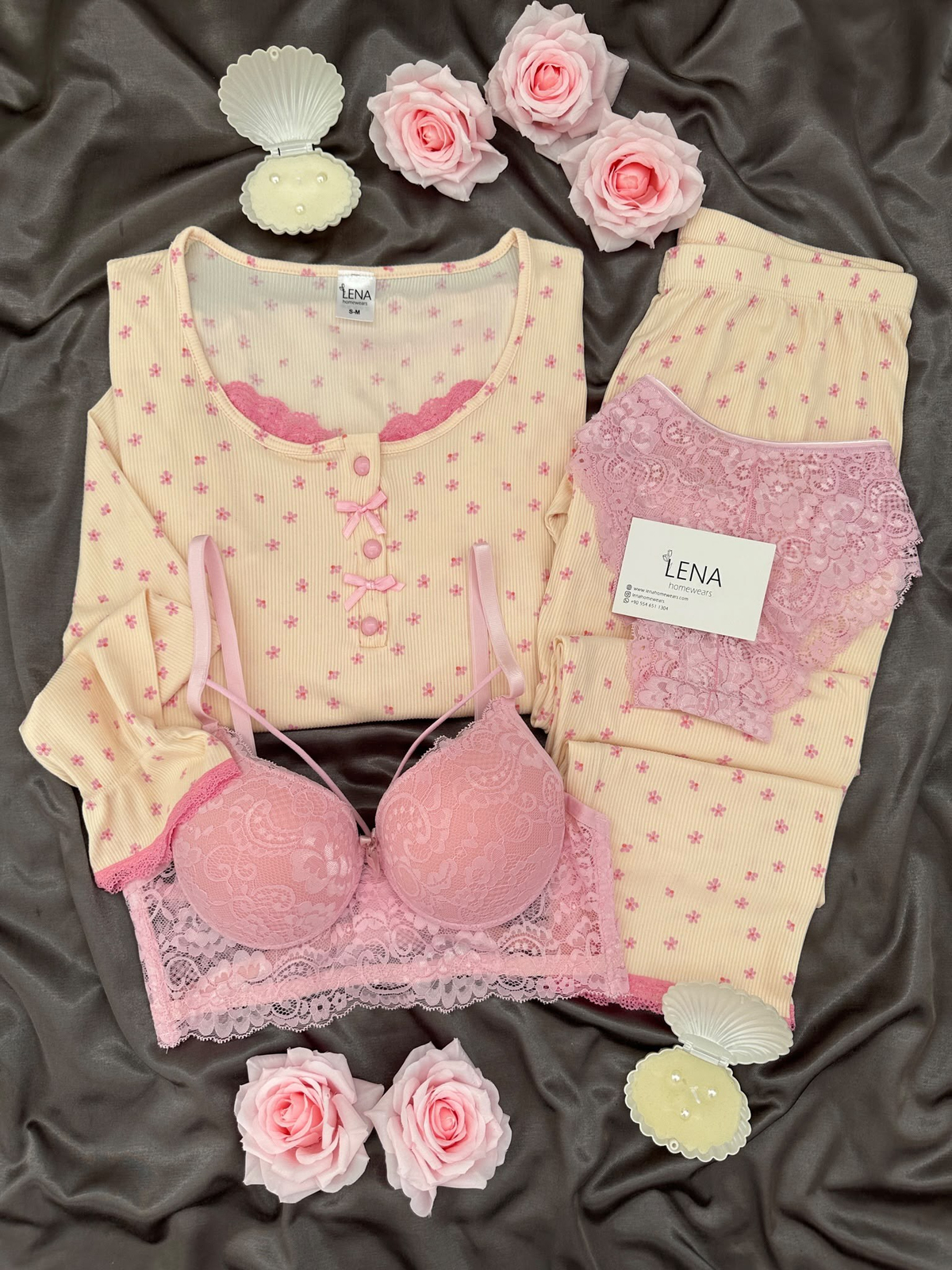 Mini Papatya 4'lü Pijama & Çamaşır Seti