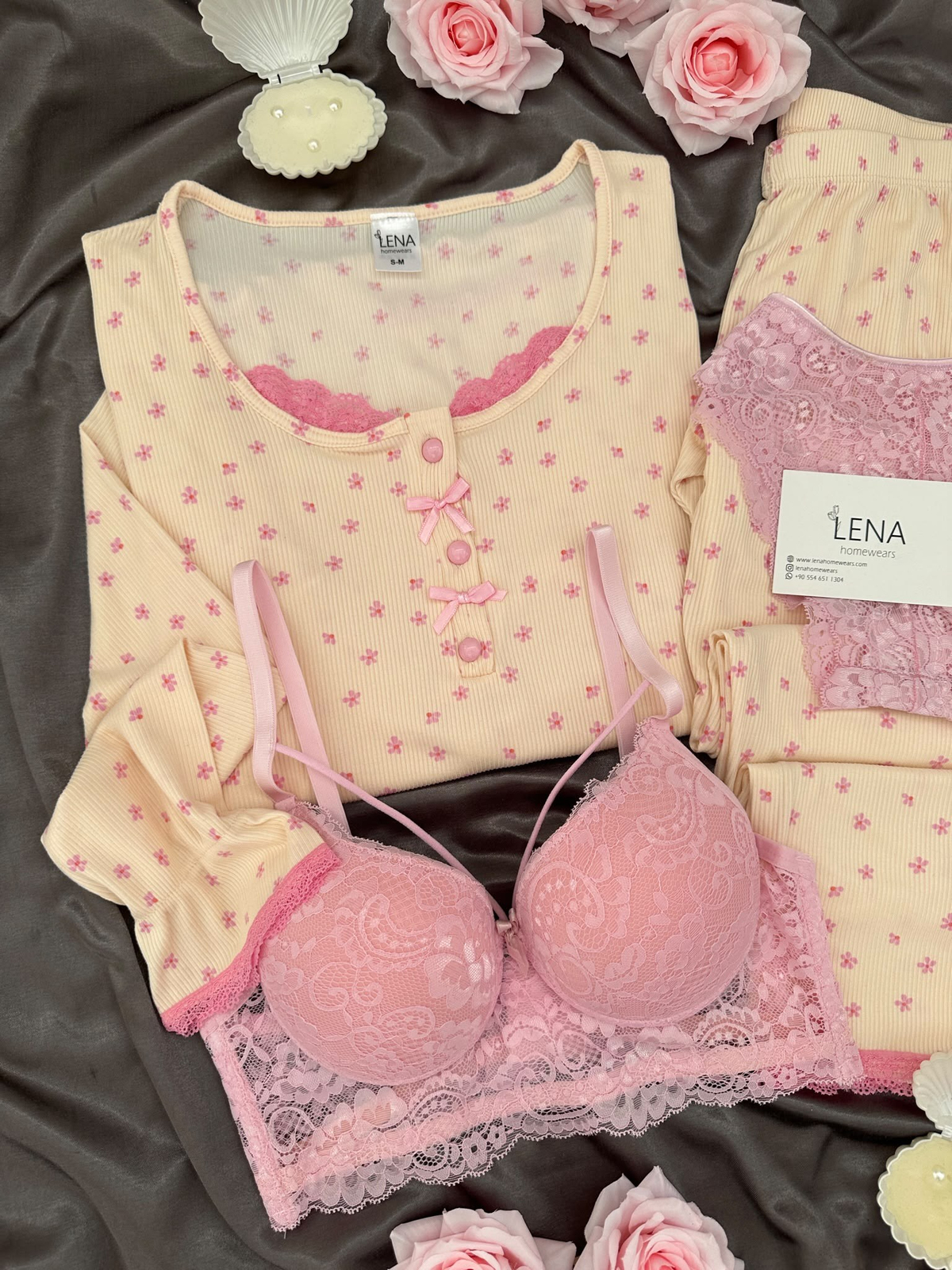 Mini Papatya 4'lü Pijama & Çamaşır Seti