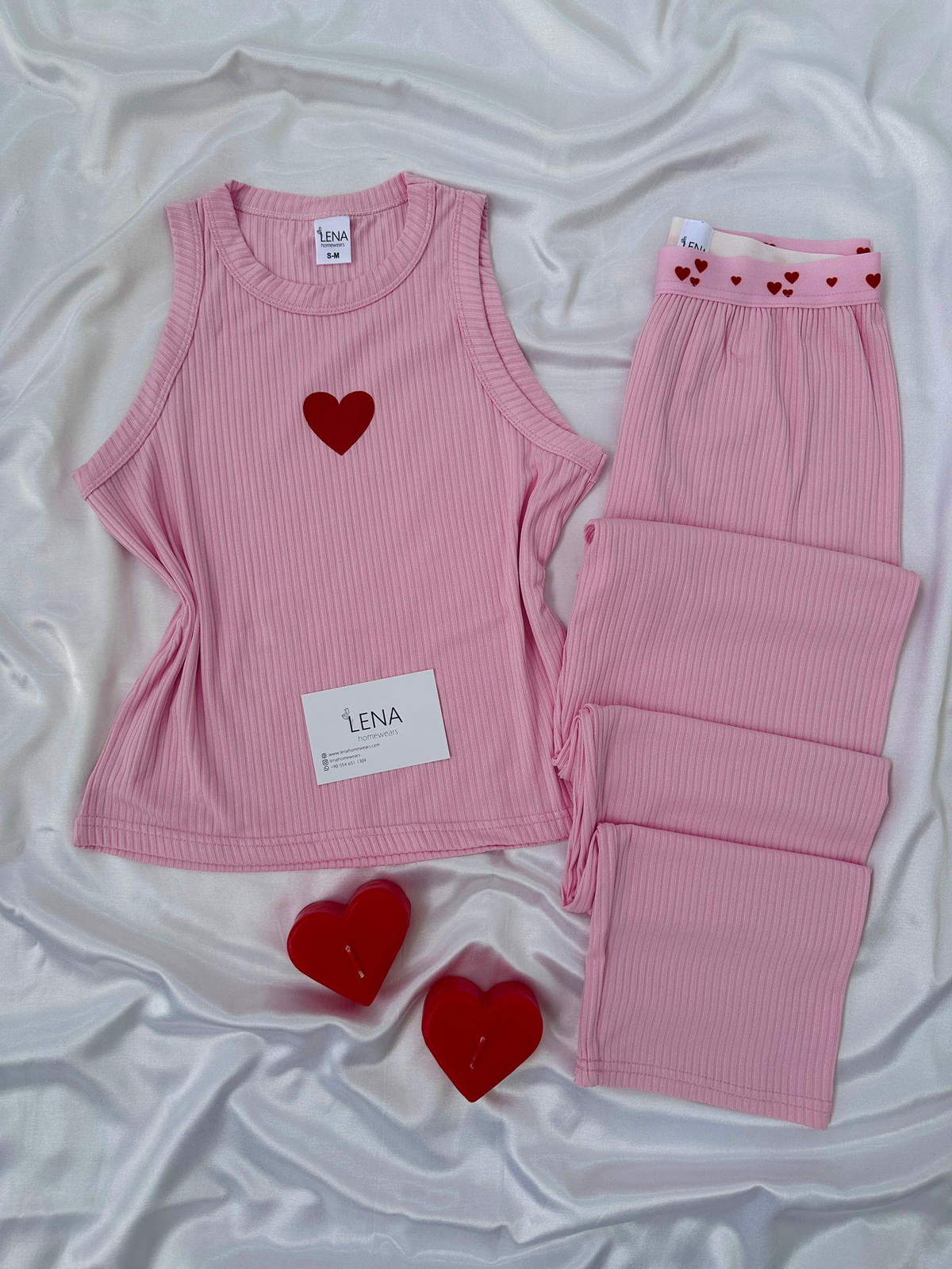 Pembe Miray Askılı Pijama Takımı