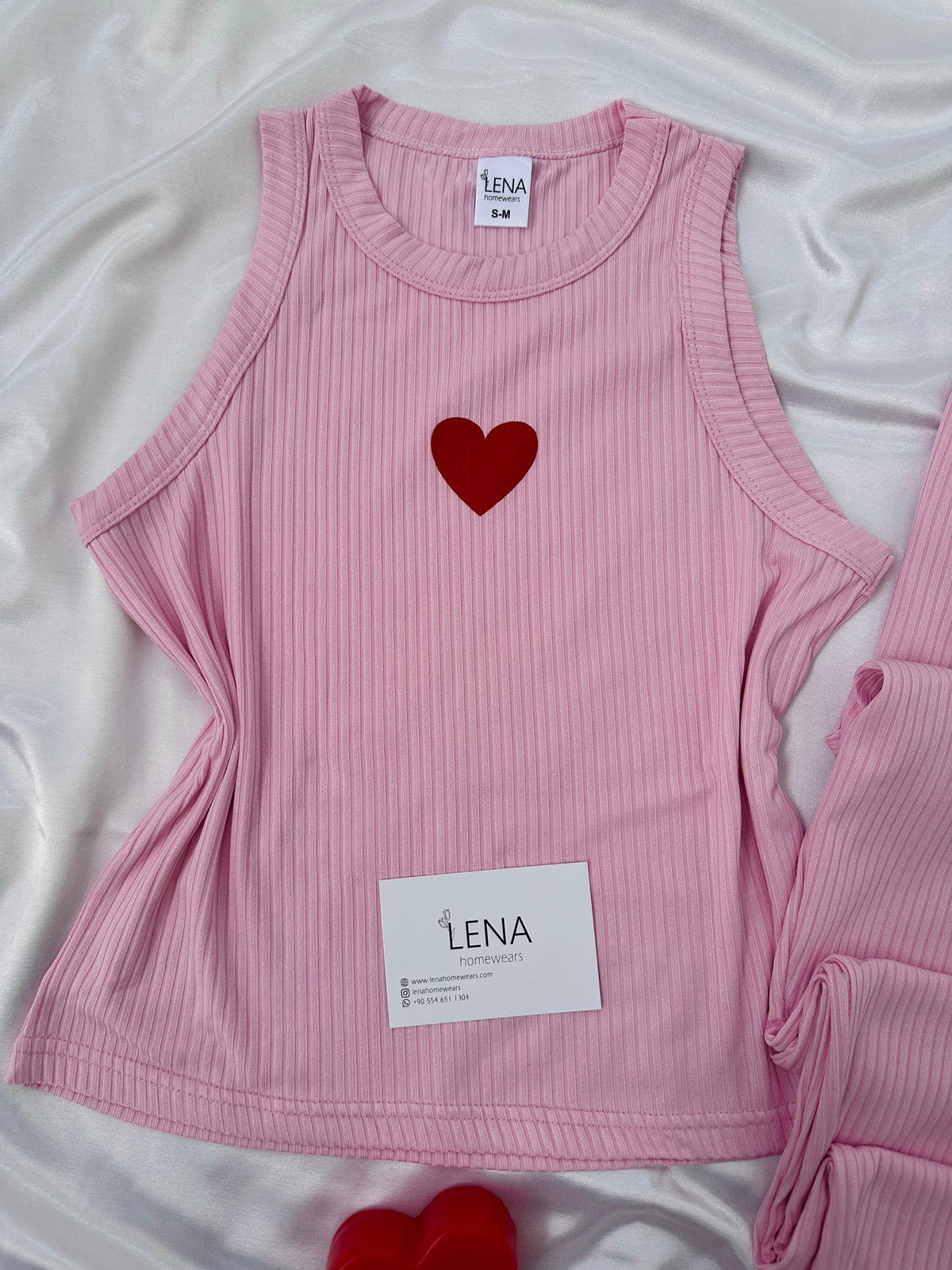 Pembe Miray Askılı Pijama Takımı