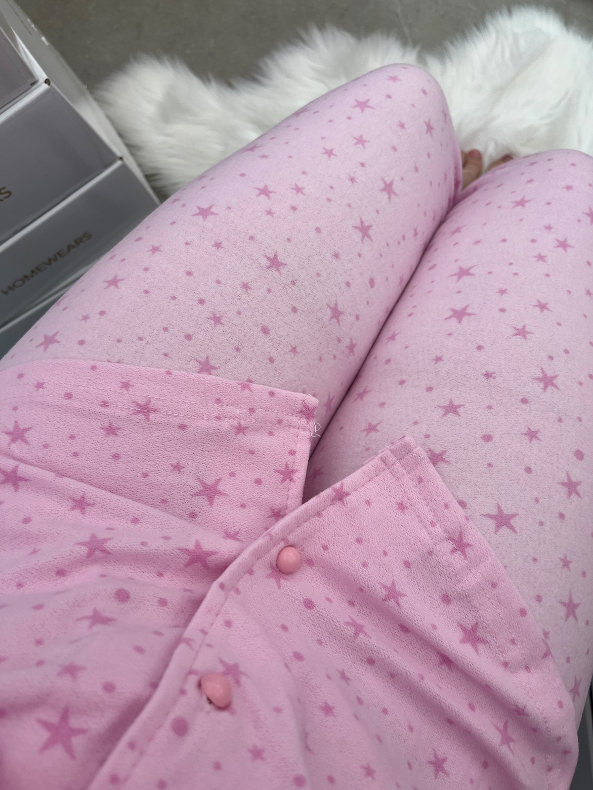 Pembe Yıldız Desenli 4'lü Termosoft Pijama Takımı