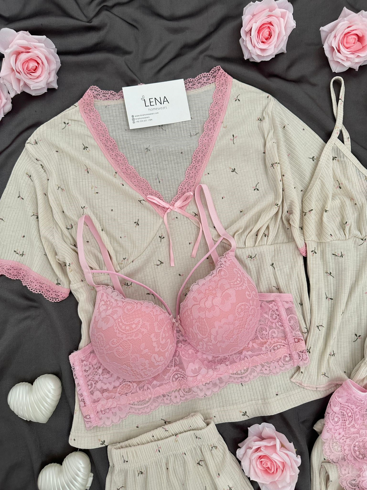 Pembiş Yaz 6'lı Pijama & Çamaşır Seti