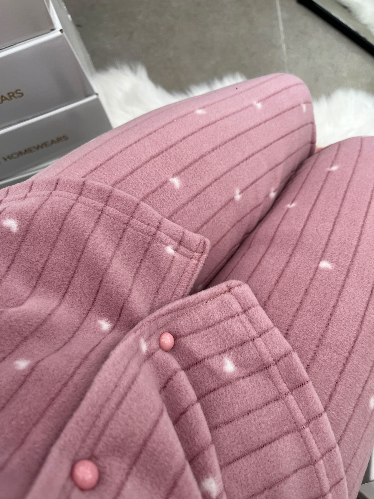 Pudra Kalplı Polar Pijama Takımı