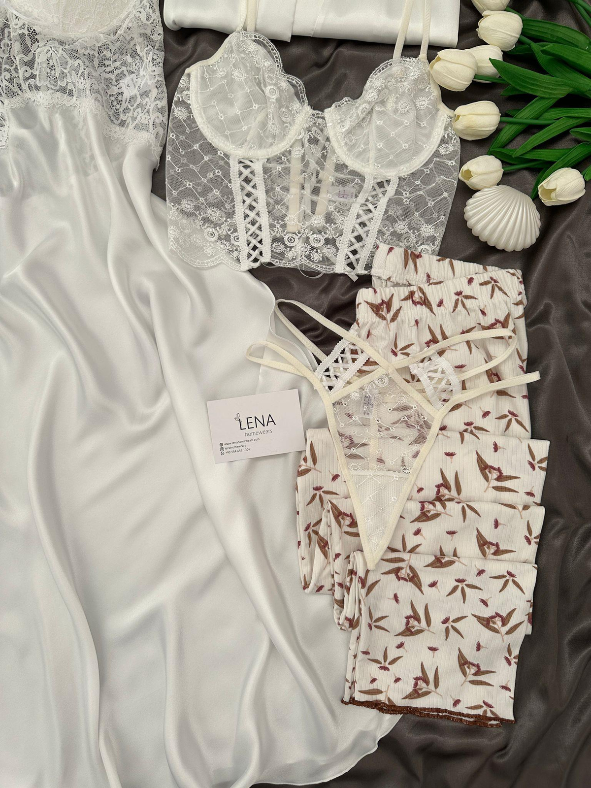 Serente Lüks Ekru 6'lı Kadın Çeyiz Seti