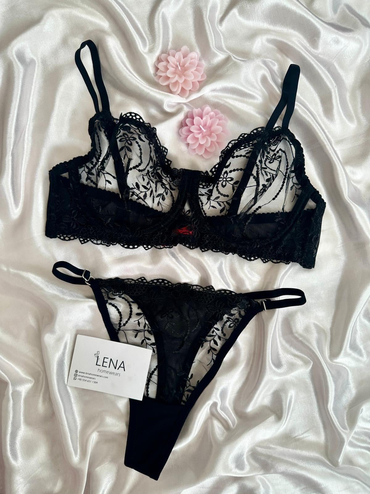 Siyah Brode Çiçek C Kap Bralet